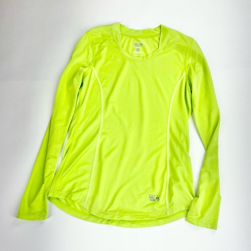 Mountain hardware bright yellow thermal base layer long sleeve tech shirt M